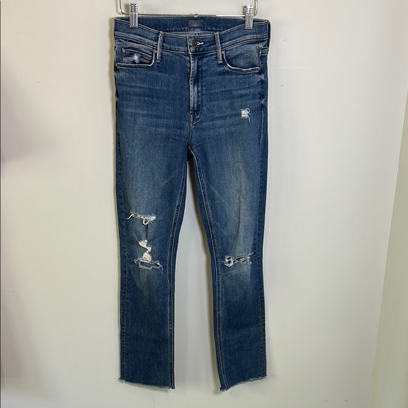 Mother The Mid Rise Dazzler Ankle Fray Weekend Warrior Straight Leg Sz 26 - Picture 3 of 16